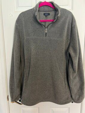 CROFT & BARROW Men’s ¼ Zip Fleece Casual Pullover Jacket Size XL Charcoal Grey